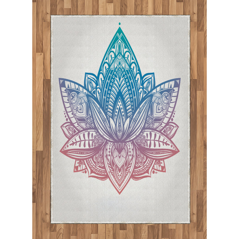 Tapis décoratif en polyester à haute densité de fibres longues de yoga, Rectangle— 4 pi x 5 pi 8 po