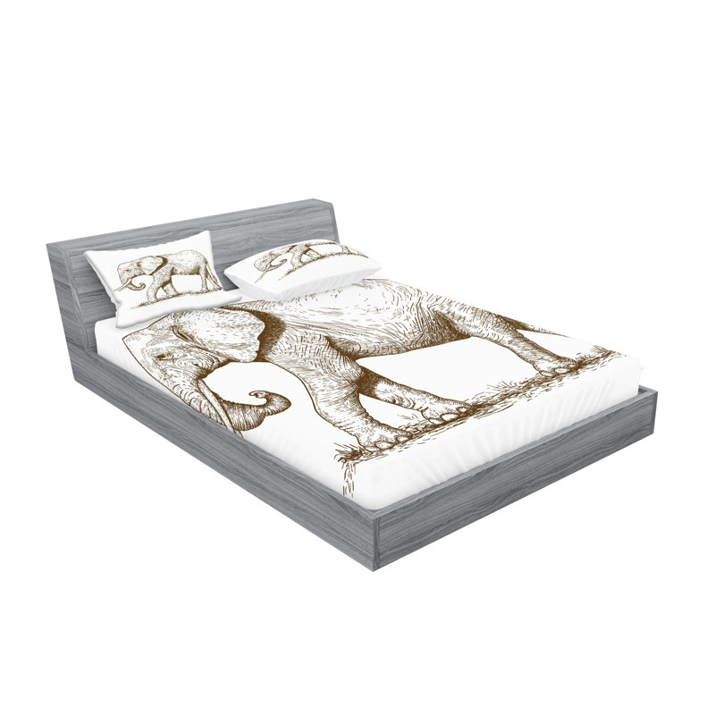 Drap-housse et coussin décoratif Ambesonne, Ensemble de draps pour lit double + 5 pièces supp