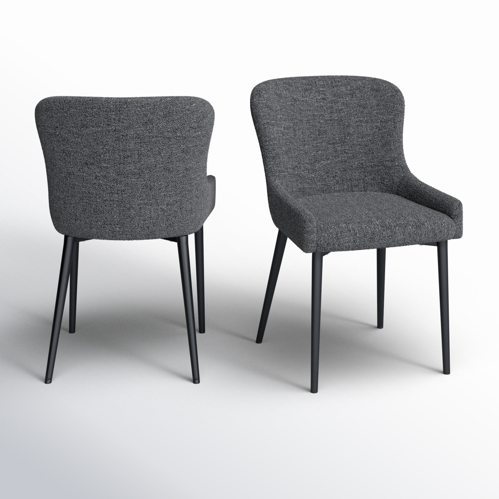 Lucile Boucle Dining Chair, Deep Gray Boucle