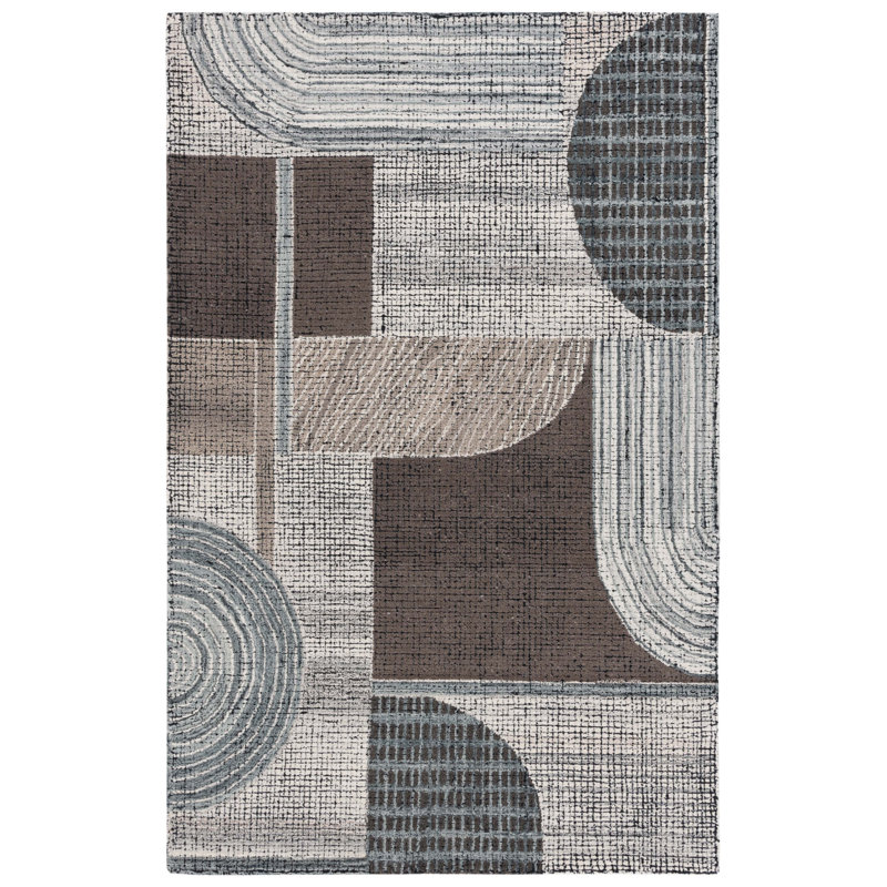 Tapis rectangulaire en laine Sanayah, Rectangle de 5 pi x 8 pi