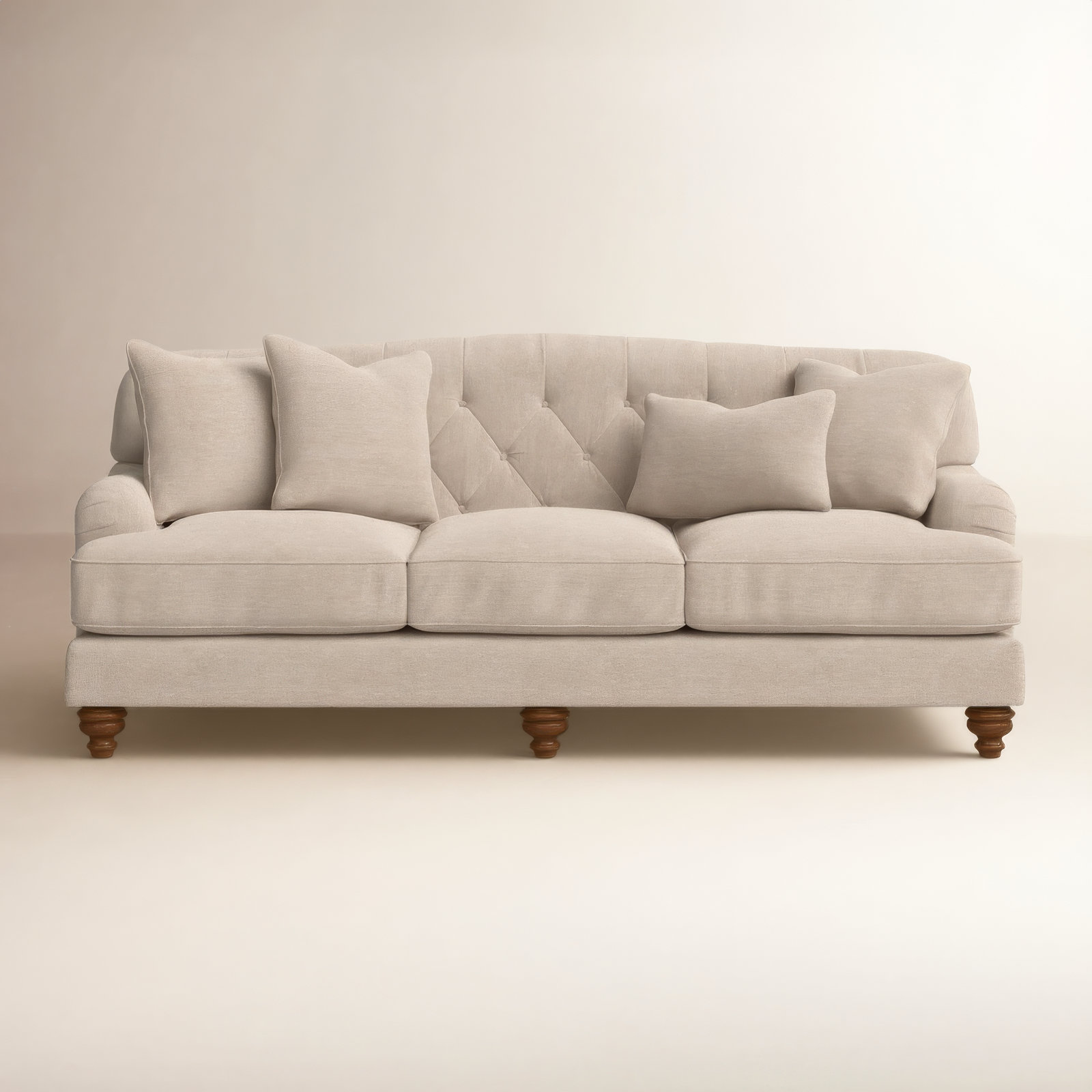 Sullivan 90'' Upholstered Sofa, Craftwood 16 Gray Performance Chenille, Pecan, Yes