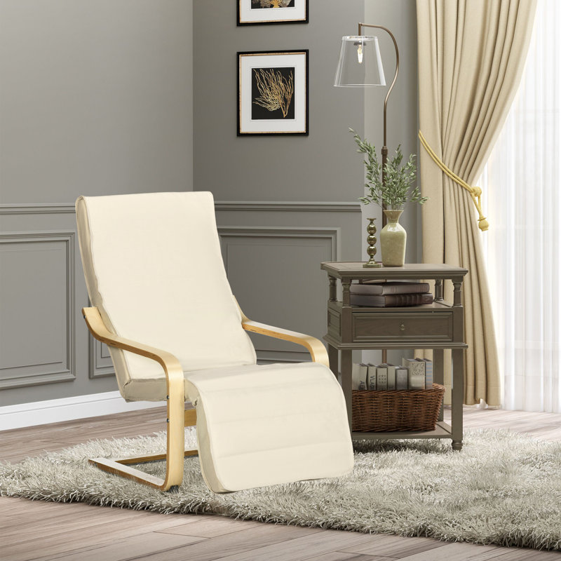 Zhao Lounge Chair Recliner Adjustable Footrest Home, Cream White