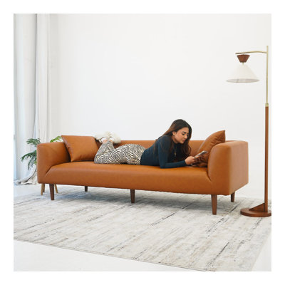 Elwood Cognac Vegan Leather Sofa