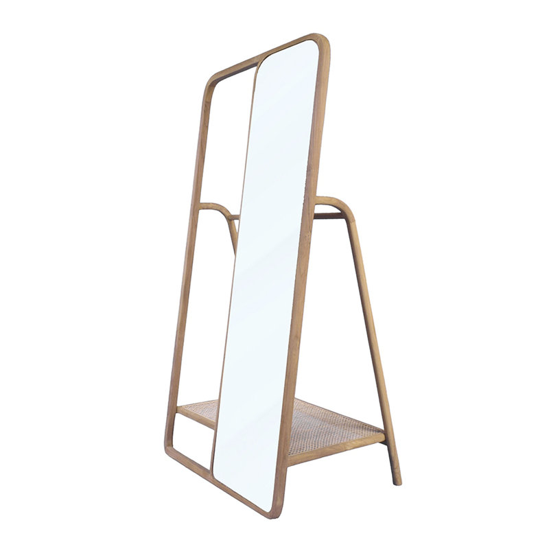 Stylish Clothes Hanger With Mirror, A Functional And Decorative Addition To Your Bedroom Or Dressing Area.