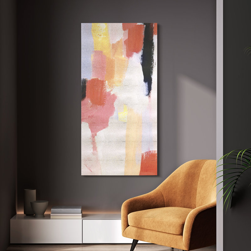 «Vibrant Harmony I», art abstrait abstrait sur fond de toile chagrine métallique dorée