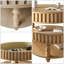 Table basse Mid-Century moderne avec rangement rabattable et conception cannelée, pieds en bois massif, finition en bois naturel-1093378442