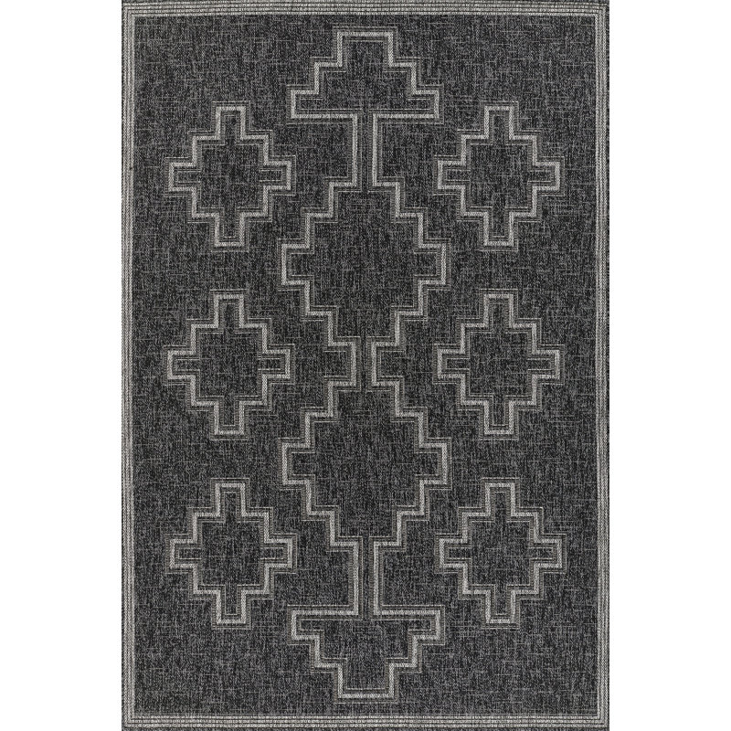 Fecteau Geometric Indoor / Outdoor Rug, Rectangle 4'1" x 6'