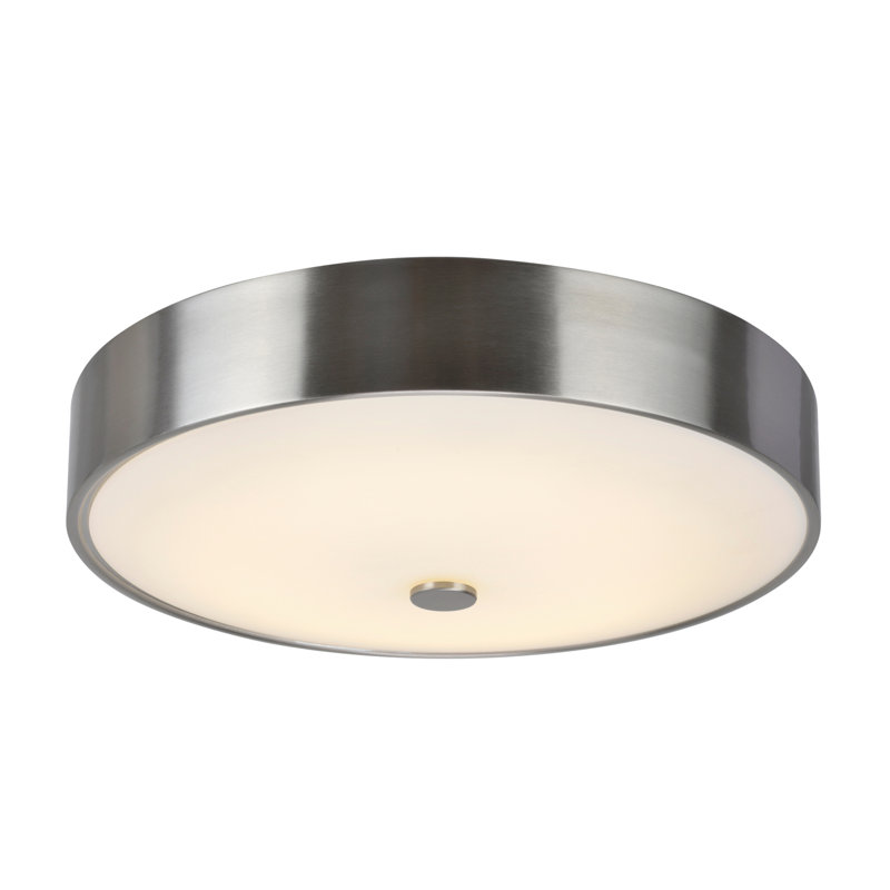 Glass LED Flush Mount, Satin Nickel