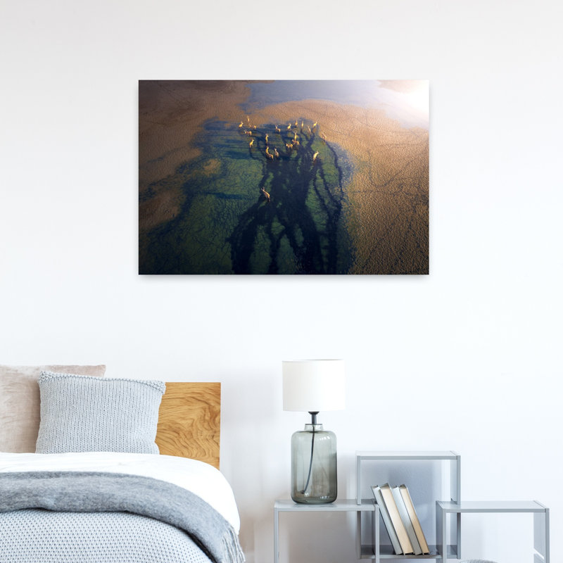 «Trace Abstract Contemporary Horse», art mural, H 24 po x l 36 po