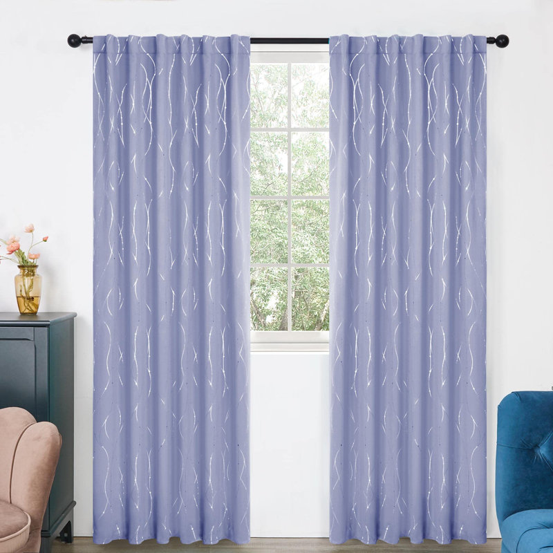 Paire de rideaux de 52 po avec passants Deenie, Mauve clair, l 52 po x L 54 po