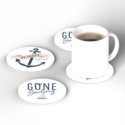 Ceramic Round 4 Piece Coaster Set