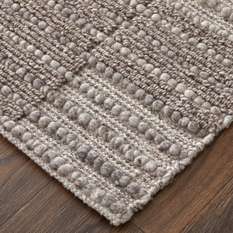 Herrick Hand Woven Wool Area Rug in Brown, Rectangle 5' x 8'