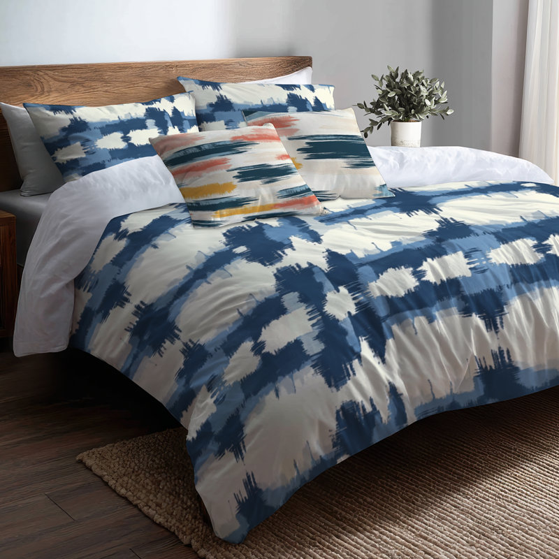 Ensemble de housse de couette et coussin décoratif Modern Horizon, Housse de couette très grand + 4 pièces supplém