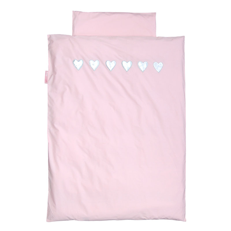 Kristina Cotton No Pattern Duvet Cover Set with Pillowcases, Pink