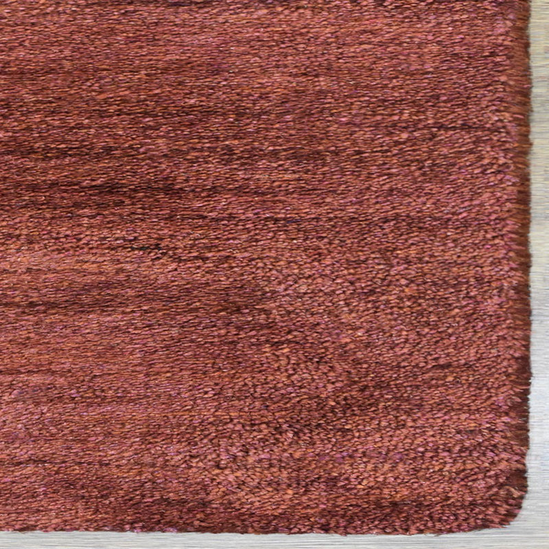 Tapis de couloir en soie noué à la main Essie - Tapis de couloir | Couleur orange foncé | Conception solide | Tapis de salon, chambre à coucher