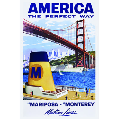 Buy Art for Less America Matson Lines Cruise Trave Wrapped Canvas Decor