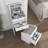 Meuble-lavabo polyvalent avec miroir et fauteuil pour usages multiples