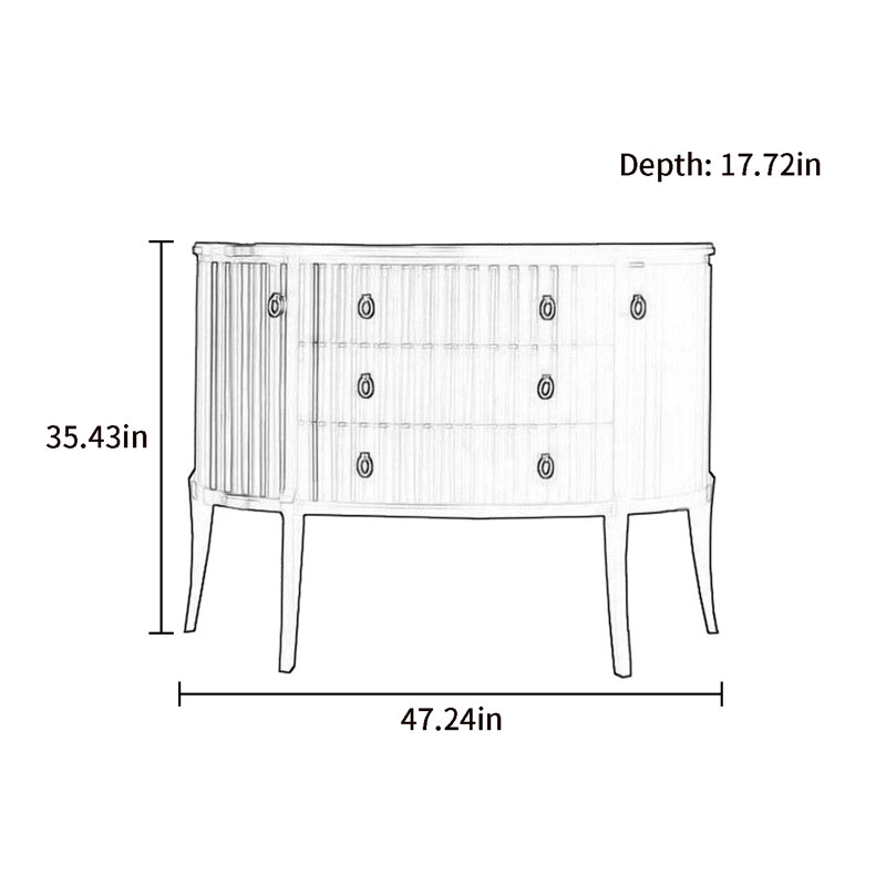 Light Luxury Entryway Storage Accent Cabinet