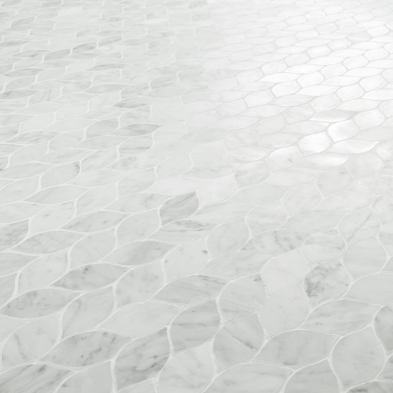 Carrara White 12 in. x 13 in. Honed Marble Mosaic Floor and Wall Tile, Carrara White