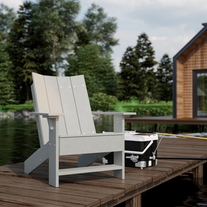 Contemporary Adirondack Chair, Light Gray