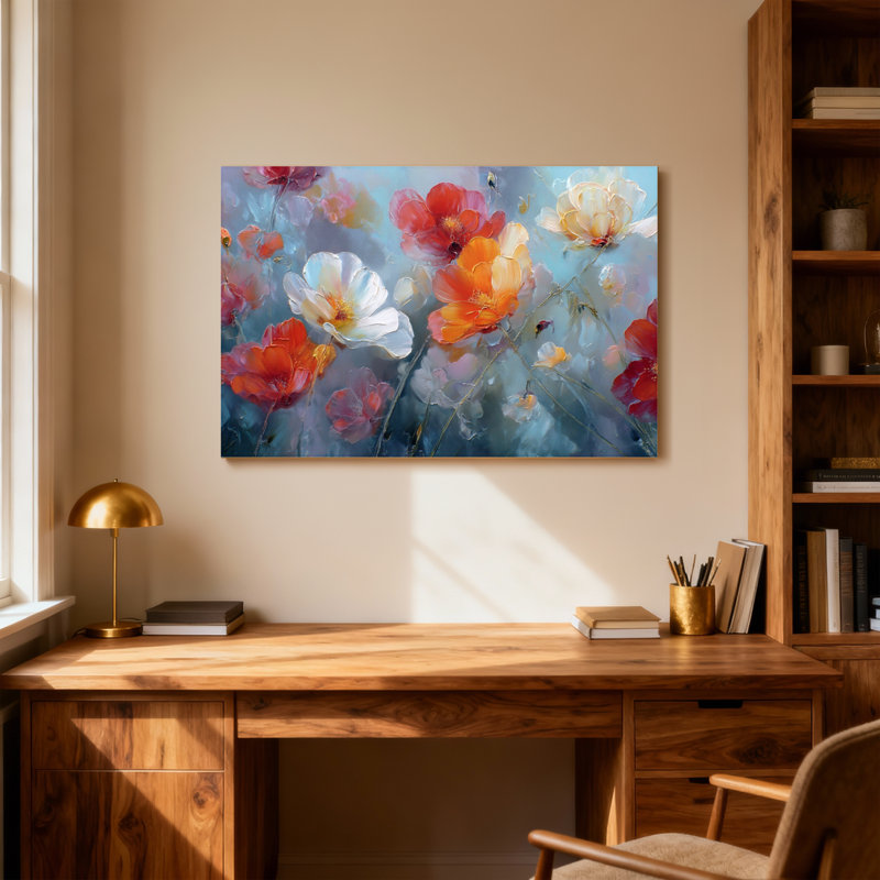 Plantes et fleurs, impression sur toile avec des couleurs douces Z251224084240944199, H 28 po x l 40 po