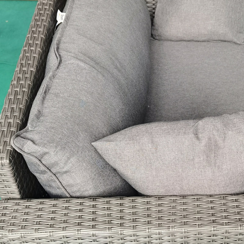 Causeuse de patio avec coussins Outsunny, canapé d'extérieur 2 places, canapé avec coussins décoratifs pour véranda, jardin, bord de piscine, gris