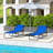 Folding Chaise Lounge Pool Chair, Patio Sun Tanning Chair, Outdoor Lounge Chair With 4-Position Reclining Back, Breathable Mesh Seat For Beach, Yard, Patio, Blue-791904394-789767958