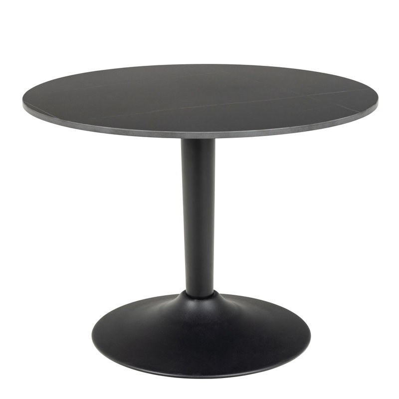 Ceramic Round Coffee Table in 60x45cm, Matt Black