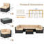 Ensemble de conversation modulaire en rotin 7 pièces avec foyer-1272517462-1272517457