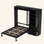 Lit escamotable avec armoire latérale réversible de gauche à droite, portes en acrylique, 4 tiroirs et armoires à tablettes de rangement multiples-133671870