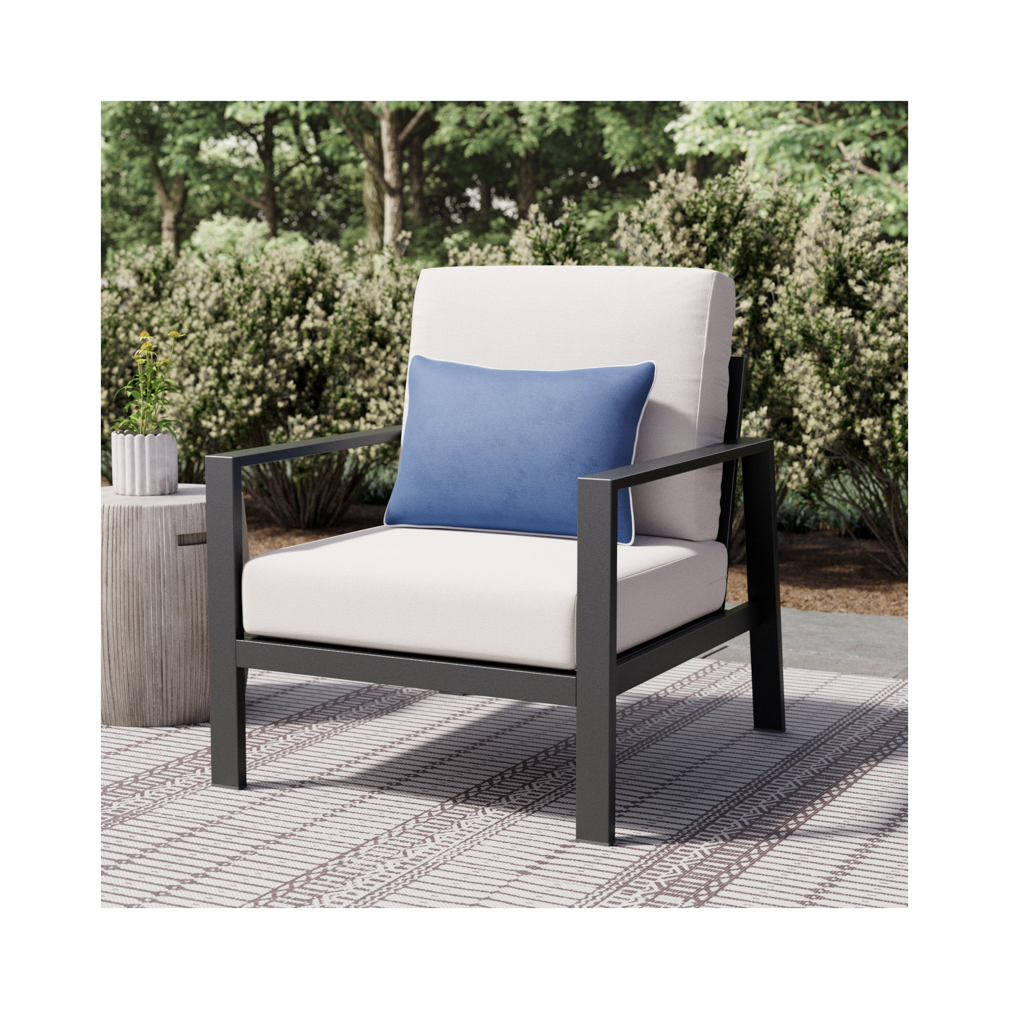Townsend Patio Chair with Sunbrella Cushions, Sunbrella Canvas Natural