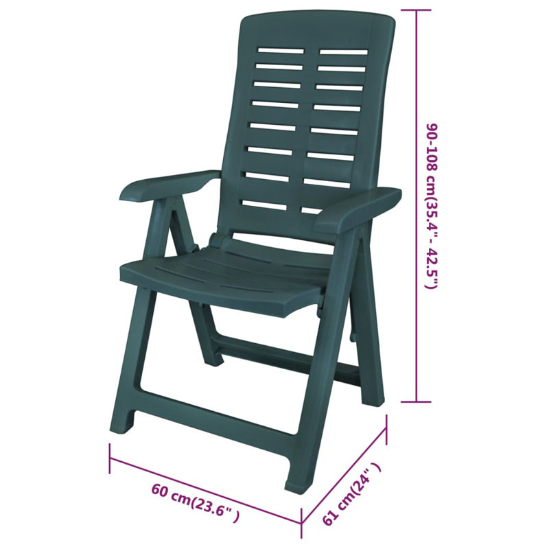 Fauteuil de patio pliant Bowers, Vert