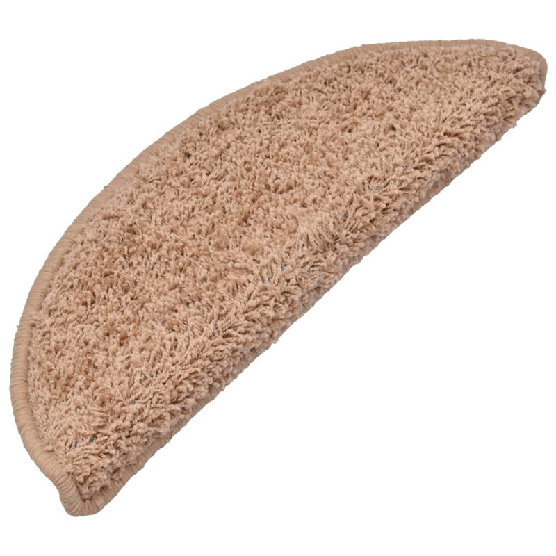 Carpet Stair Treads Beige 65x21x4 cm, 4cm H x 65cm W x 21cm D, 15