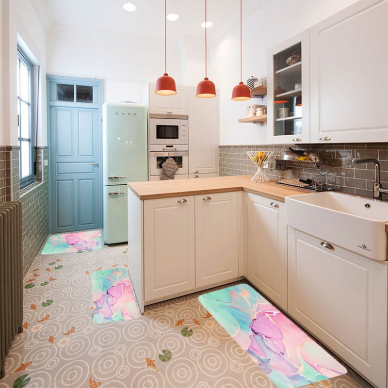 Ensemble de 3 tapis de cuisine Pastel