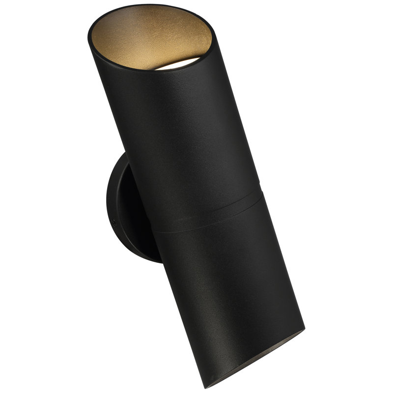 Grand support mural d'extérieur à DEL bidirectionnel Jarris - Satin, Noir, H 14 po x l 4,75 po x P 4,75 po