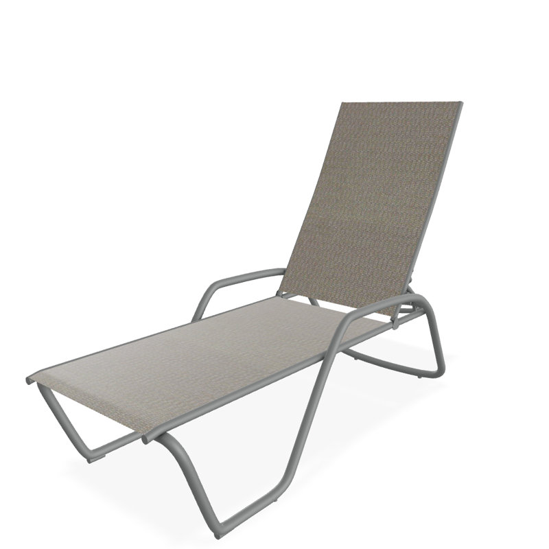 Outdoor Rust-Resistant Metal Chaise Lounge, Textured Graphite, Tempo