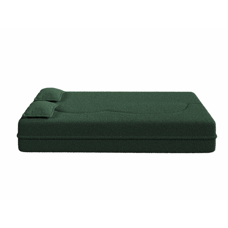 Canapé-lit Evren Boneless, H 30 po x l 78 po x P 39,8 po, Velours côtelé vert