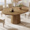 Table de salle à manger ovale de 55 pouces avec base en bois pour la salle à manger et la cuisine