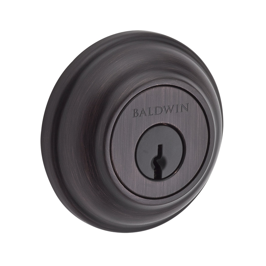 Traditional Round Single Cylinder Deadbolt with Smartkey Baldwin 