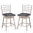 Set of 2 360° Swivel Bar Stools with Rubber Wood Frame and Ergonomic Backrest and Footrest