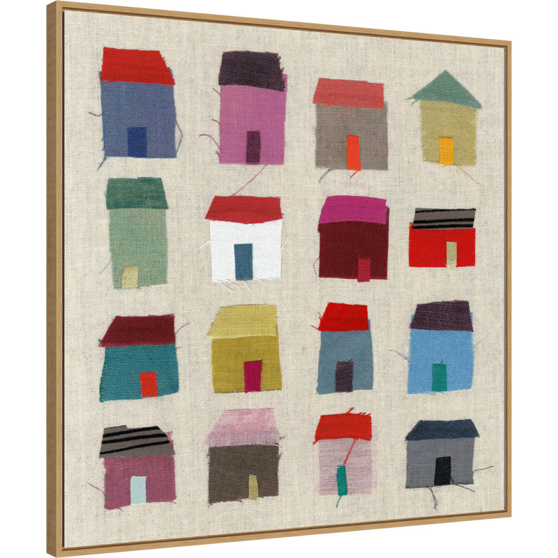 Maisons par Jenny Frean, reproduction d'art sur toile encadrée, H 30 po x l 30 po x P 2 po