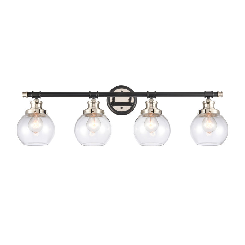 Anwyn 4 - Light Dimmable Vanity Light, Black Polished Nickel, Clear