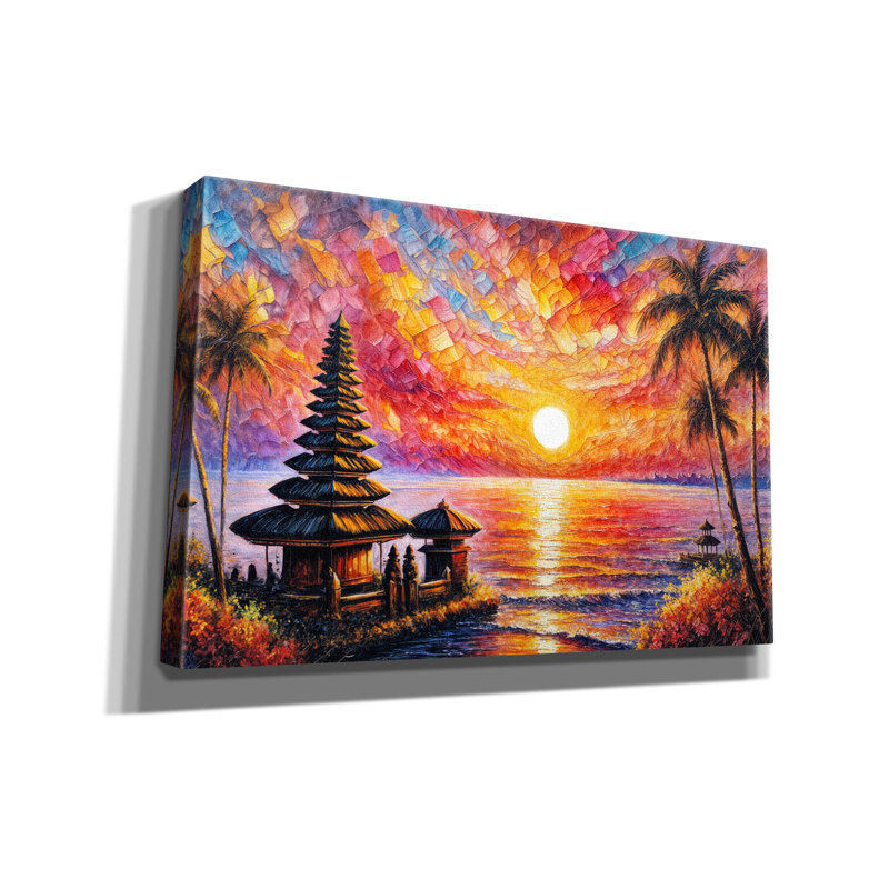 Toile épique «Bali Ocean Sunset» par Rey Klimt, 60 po x 40 po