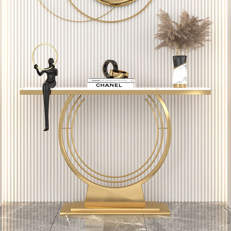 Modern light luxury console table, 31.5" H x 47.2" W x 11.8" D, Gold