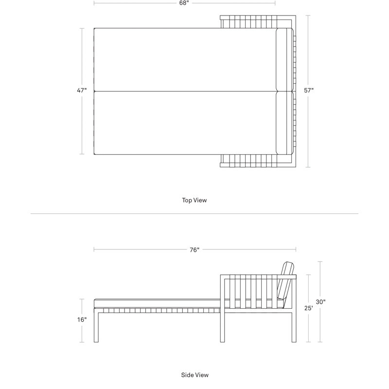 Jibe Daybed, Gray, Sunbrella Canvas