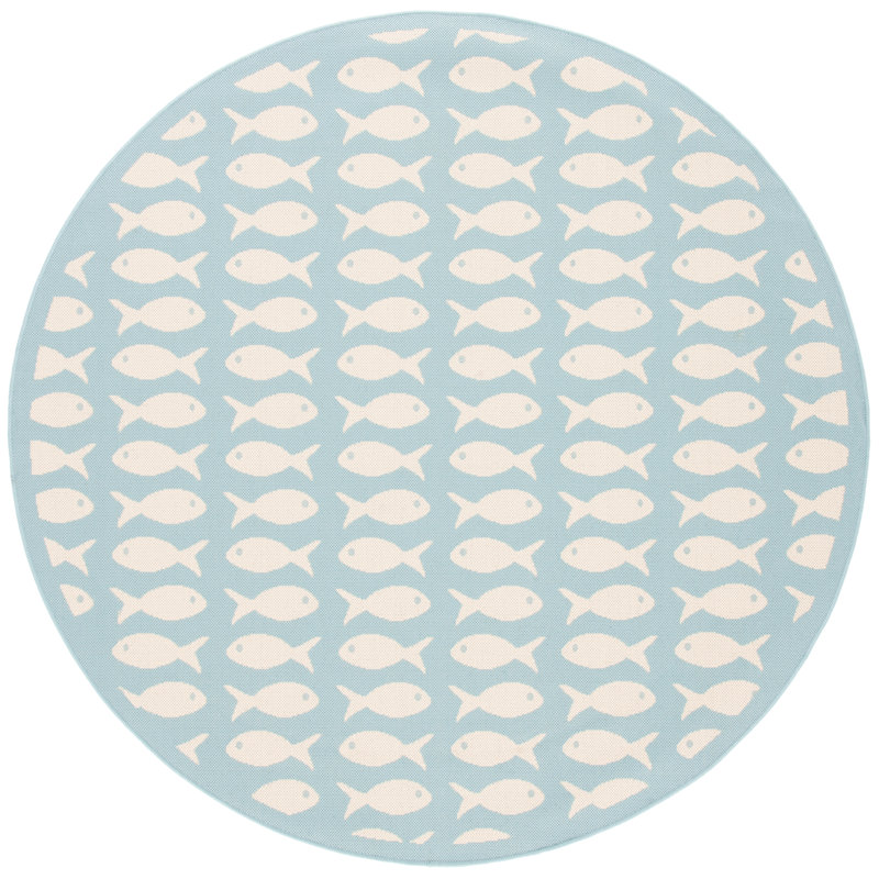 Treadaway Performance Indoor/Outdoor Area Rug, Round 4'