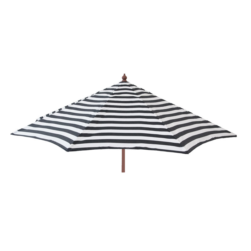 Parasol de marché 9 'Classic, Rayures noires et blanches
