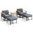 Ensemble de conversation d'extérieur pour 2 chaises pivotantes avec repose-pieds et table d'appoint 18,7 po Archlebov-1583210596