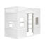 Lit mezzanine blanc avec structure en bois massif pour une nuit de sommeil relaxante - finition, espace de sommeil élégant-950797070-950797068