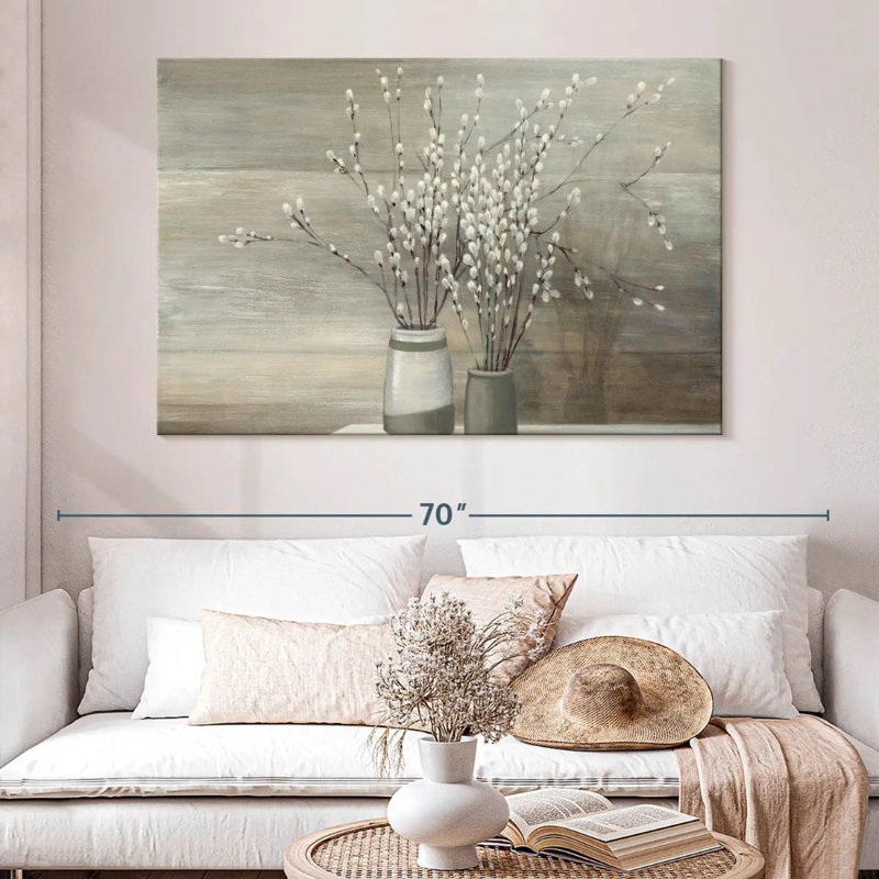 Harnek Willow Still Life Gray Pots I, 34" H x 51" W